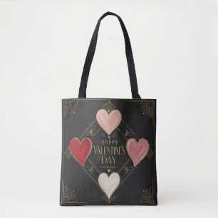 Bolsa Tote Corações Art Déco de Paixão