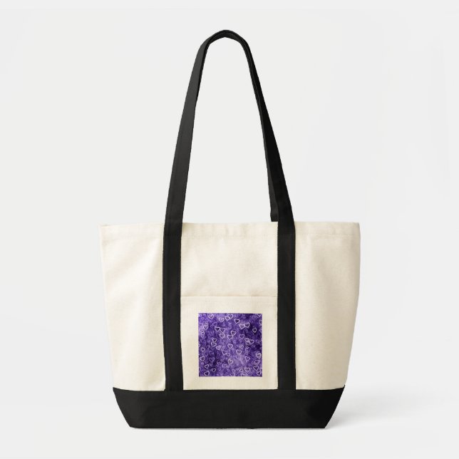 Bolsa Tote Corações Caindo - Roxo (Frente)