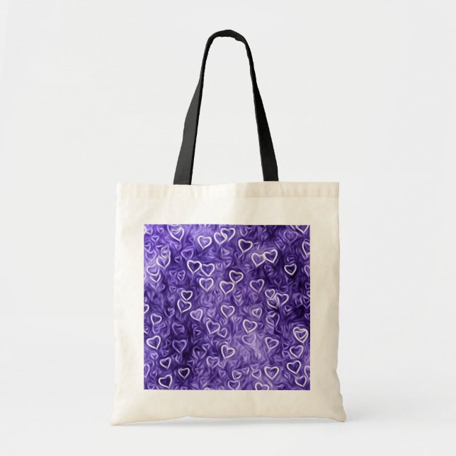 Bolsa Tote Corações Caindo - Roxo (Frente)