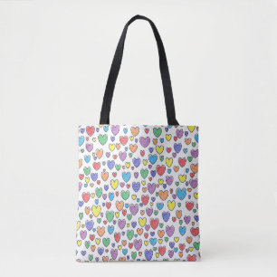 Bolsa Tote Corações Colorido