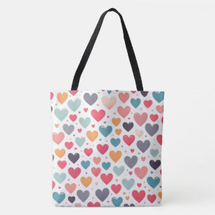 Bolsa Tote Corações de arco-íris coloridos do Dia dos Namorad