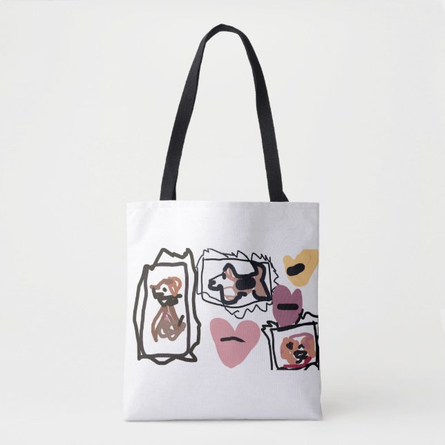 Bolsa Tote Corações de Beagle (Frente)