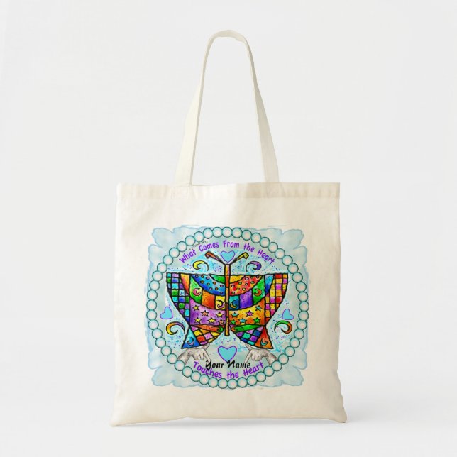 Bolsa Tote Corações de Borboleta (Frente)