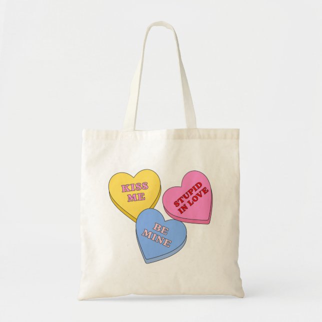 Bolsa Tote Corações de Doces Dia dos Namorados  (Frente)