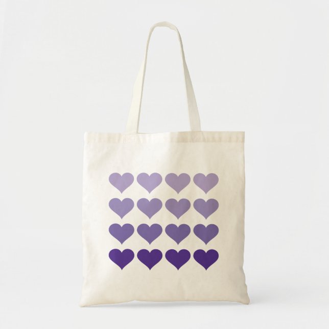 Bolsa Tote Corações de Ombre - sacola do casamento (Frente)