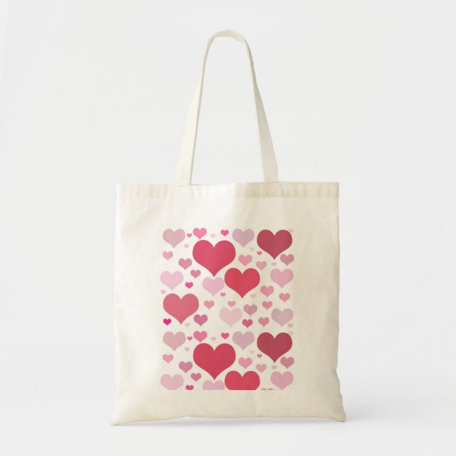 Bolsa Tote Corações de São Valentim Bonitos (Frente)