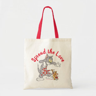Bolsa Tote Corações do Namorados de Pintura de Tom e Jerry