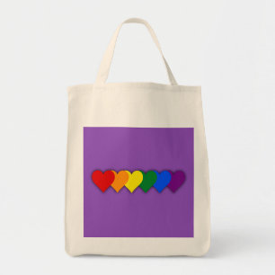 Bolsa Tote Corações do orgulho LGBT
