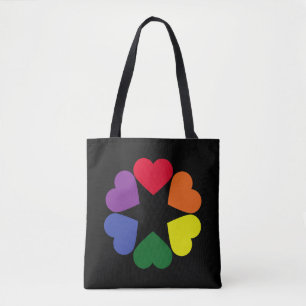 Bolsa Tote Corações do orgulho LGBT