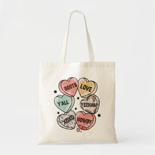 Bolsa Tote Corações do Tema Cowboy Cowgirl