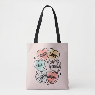 Bolsa Tote Corações do Tema Cowboy Cowgirl