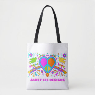 Bolsa Tote Corações E Celebração Da Paz