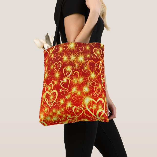Bolsa Tote Corações em Fogo (Close Up)