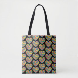 Bolsa Tote Corações Mandala