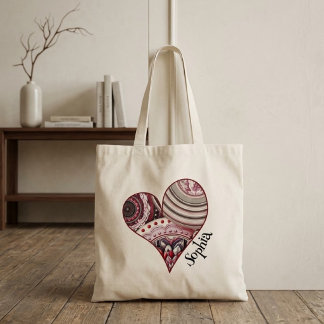 Bolsa Tote Corações Mandalas Vintage
