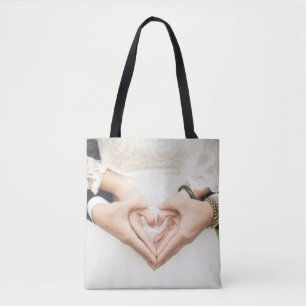 Bolsa Tote Corações no Casamento das Mãos