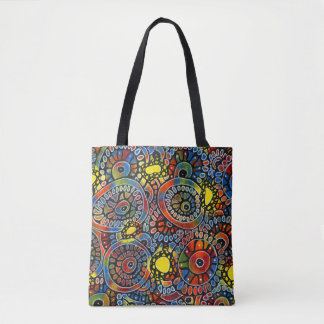 Bolsa Tote Corações Ovais Coloridos e Vívidos Arte Abstrata O