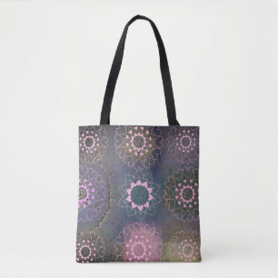 Bolsa Tote Corações Rosa Mandala
