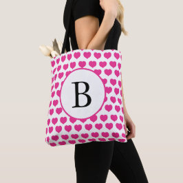 Bolsa Tote Corações Rosa Personalizados
