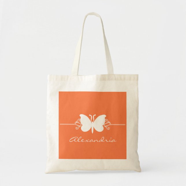 Bolsa Tote Coral Borboleta Roda Toalha (Frente)