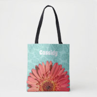 Coral Colorido Gerbera Daisy Photo Mint Green