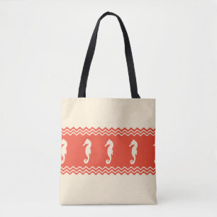 Bolsa Tote Coral Costeiro Cavalos-marinhos