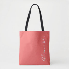 Bolsa Tote Coral e branco personalizados