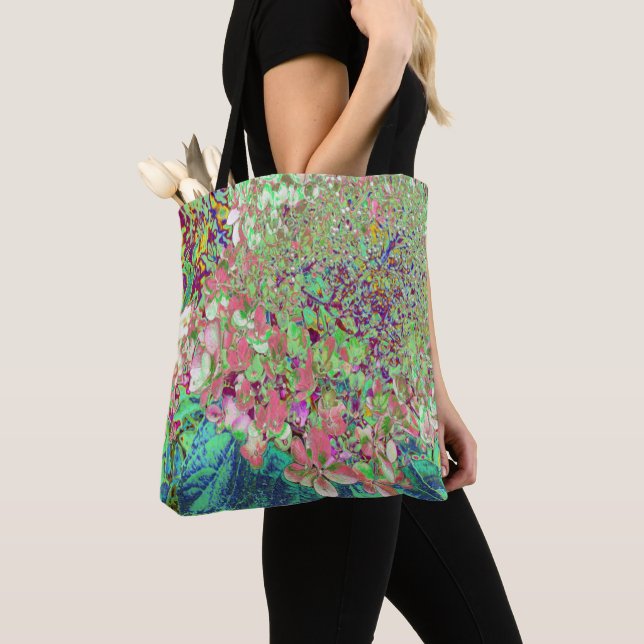 Bolsa Tote Coral Elegante e Chartreuse Limelight Hydrangea (Close Up)