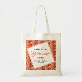 Bolsa Tote Coral Floral Wedding Christian Bridesmaid