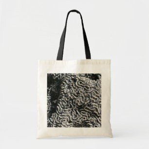 Bolsa Tote Coral Preto e Branco I Foto Abstrata da Natureza