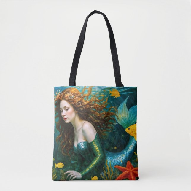 Bolsa Tote "Coralyn" - Linda Sereia Mística (Frente)