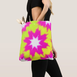 Bolsa Tote Corante Amarelo Verde Rosa Moderno
