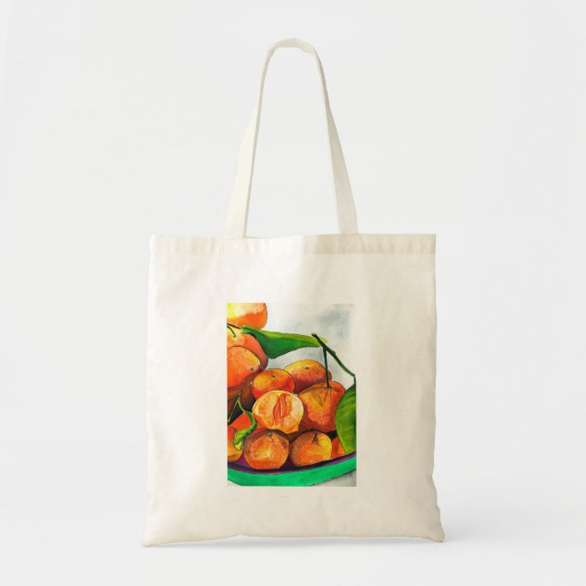 Bolsa Tote Corante laranja-tangerina fruta (Frente)