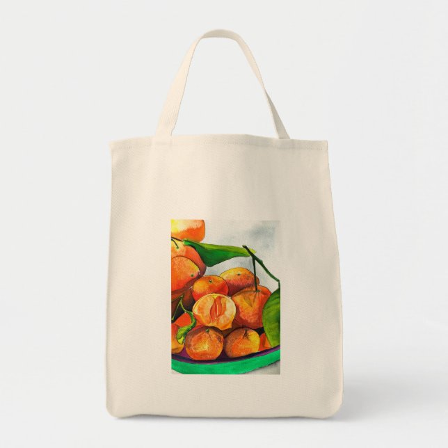 Bolsa Tote Corante laranja-tangerina fruta (Frente)