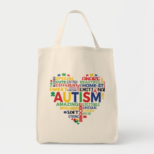 Bolsa Tote  corazon autismo (Frente)