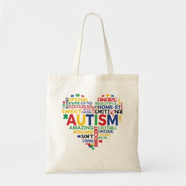 Bolsa Tote  corazon autismo (Frente)