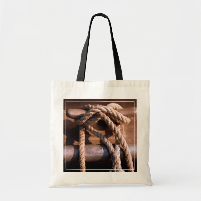 Bolsa Tote Corda amarrada a um laço do barco (Frente)
