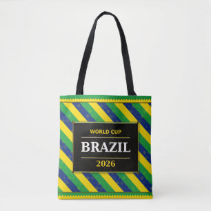 Bolsa Tote Cores da Bandeira do Fã de Futebol do Brasil Padrã
