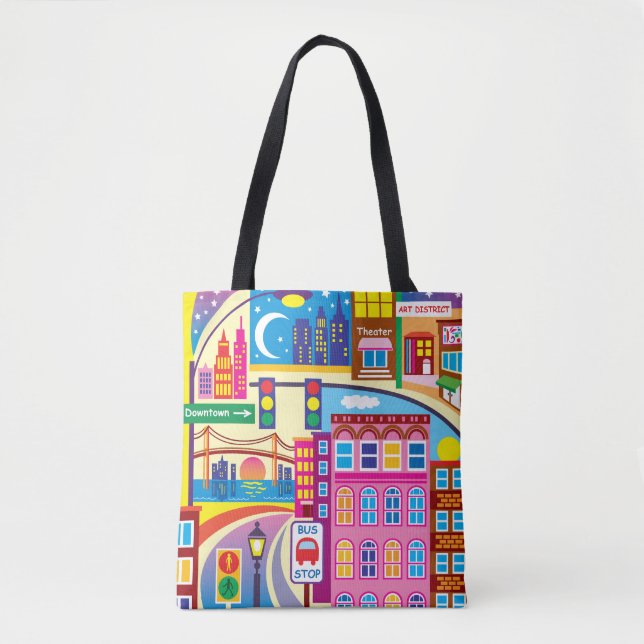 Bolsa Tote Cores da Paisagem Urbana (Frente)