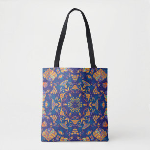 Bolsa Tote Cores d'água coloridas caleidoscópio mandala. Or