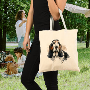 Bolsa Tote Cores d'Água Navegam Hound Basset /Pets