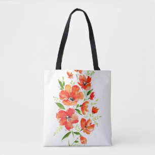 Bolsa Tote Cores de água ornamentais: Buquê isolado