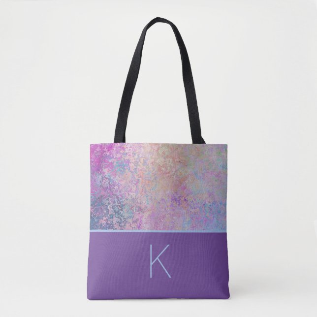 Bolsa Tote Cores de Arco-íris Monogramadas (Frente)