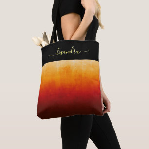 Bolsa Tote Cores de Fogo - Chic rustic ombre personalizado