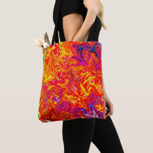 Bolsa Tote Cores de Lava em Negrito Design Abstrato