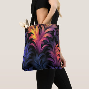Bolsa Tote Cores de Penas Abstratas