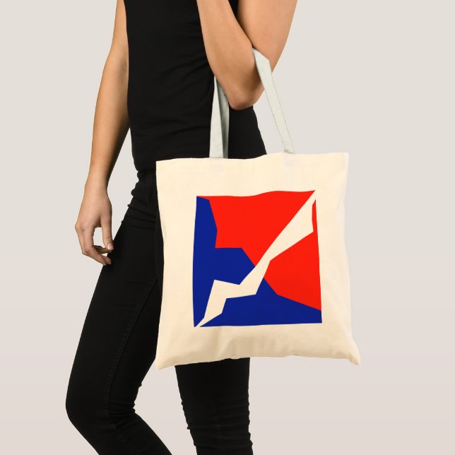 Bolsa Tote Cores de Sinalizador Branco Vermelho Azul (Frente (produto))