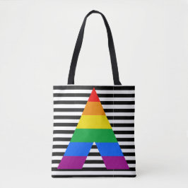 Bolsa Tote Cores de Sinalizador de Orgulho LGBT com Impressão
