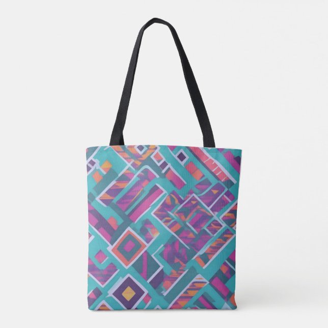 Bolsa Tote Cores Diagonais MultiAbstrato (Verso)