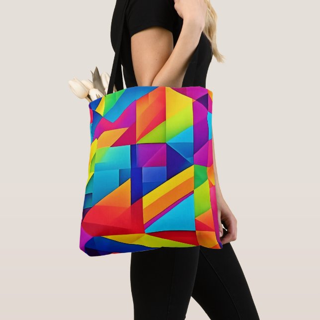Bolsa Tote Cores Geométricas Caleidoscópio (Close Up)